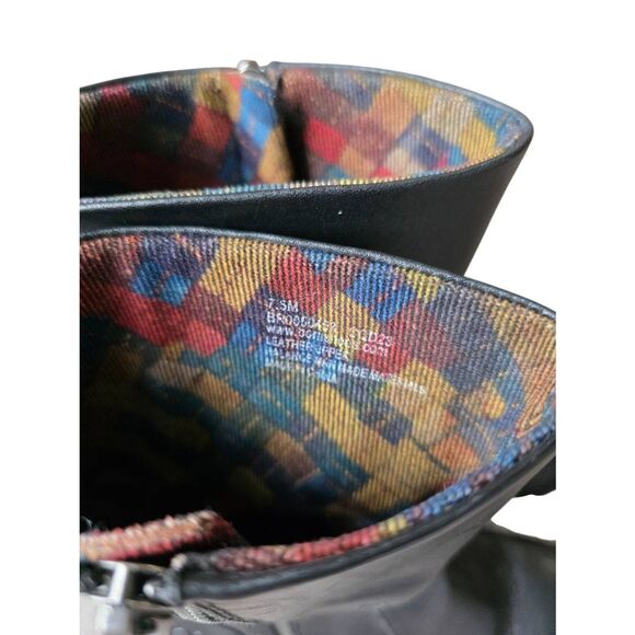 Born Leather Boots Size 7.5 Black Side Zip Heeled Platform Boot - Picture 4 of 7